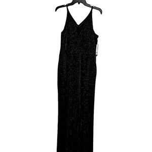 Donna Morgan Black with Silver Sparkle Formal Jumpsuit Woman's Size 10 (NWT)